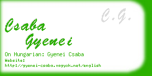 csaba gyenei business card